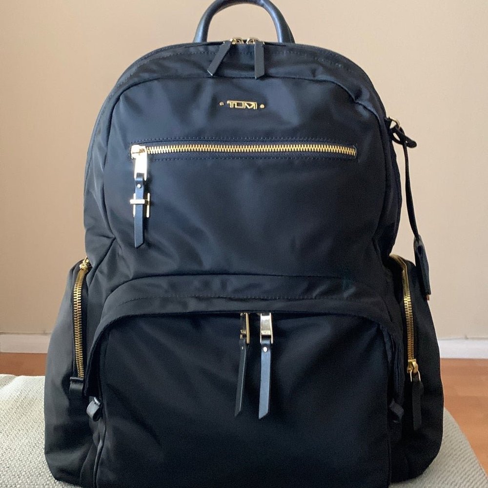 Tumi Carson Black And Gold Backpack New With Tags